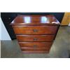 Image 2 : 4 DRAWER MAHOGANY FINISH DRESSER - 31 INCHES WIDE X 36 INCHES TALL X 16 INCHES DEEP