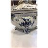 Image 2 : ITALIAN BASSANO CERAMIC FLOWER BASKET AND LIDDED JAR