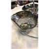 Image 3 : SILVER OVERLAY DECANTER AND GLASS SET ON STAND WITH 3 DISHES ON STAND AND COASTERS