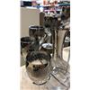Image 8 : SILVER OVERLAY DECANTER AND GLASS SET ON STAND WITH 3 DISHES ON STAND AND COASTERS