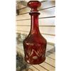 Image 2 : RED CUT TO CLEAR CRYSTAL DECANTERS AND GLASSES