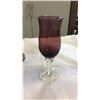 Image 3 : PURPLE ART GLASS - CUT TO CLEAR PIECES, VASES, DISHES, CUPS