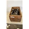Image 1 : WOOD CRATE OF VINTAGE BOTTLES