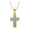 Image 1 : Round Diamond Cross Religious Pendant 1/10 Cttw 10KT Yellow Gold