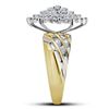 Image 2 : Round Diamond Oval Cluster Ring 1 Cttw 10KT Yellow Gold