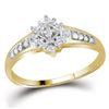 Image 1 : Round Diamond Cluster Ring 1/10 Cttw 10KT Yellow Gold