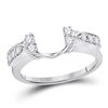 Image 1 : Round Diamond Wrap Ring Guard Enhancer 1/3 Cttw 14KT White Gold