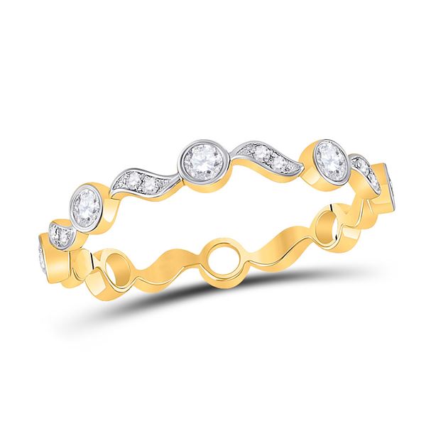 Round Diamond Stackable Band Ring 1/4 Cttw 10KT Yellow Gold
