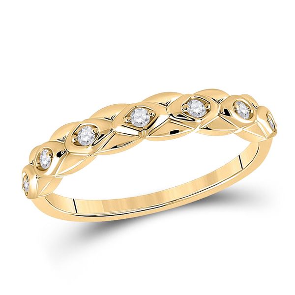 Round Diamond Band Ring 1/10 Cttw 10KT Yellow Gold