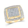 Image 1 : Round Diamond Square Ring 3 Cttw 10KT Yellow Gold