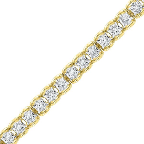 Round Diamond Tennis Bracelet 1/2 Cttw 10KT Yellow Gold