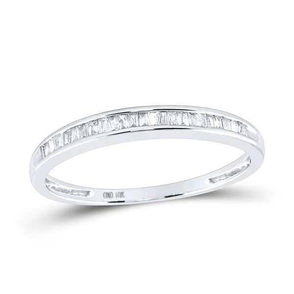 Baguette Diamond Wedding Anniversary Band 1/6 Cttw 10KT White Gold