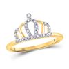 Image 1 : Round Diamond Crown Tiara Princess Band Ring 1/20 Cttw 10KT Yellow Gold