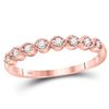 Image 1 : Round Diamond Stackable Band Ring 1/10 Cttw 10KT Rose Gold