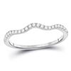 Image 1 : Round Diamond Contoured Stackable Band Ring 1/5 Cttw 10KT White Gold