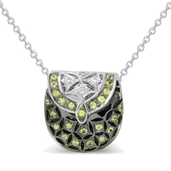 Natural 0.33 CTW Yellow Sapphire & Diamond Pendant 14K White Gold - REF-58W5H