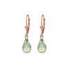 Image 1 : Genuine 4.6 ctw Green Amethyst & Diamond Earrings 14KT Rose Gold - REF-30W2Y