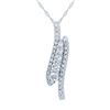 Image 1 : Natural 0.50 CTW Diamond Necklace 14K White Gold - REF-57T6X