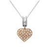 Image 1 : Natural 0.29 CTW Diamond Necklace 18K Two Tone Rose Gold - REF-77W4H