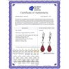 Image 2 : Genuine 18.6 ctw Ruby & White Topaz Earrings 14KT Rose Gold - REF-46V7W