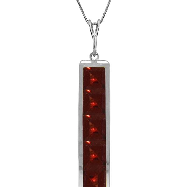 Genuine 2.25 ctw Garnet Necklace 14KT White Gold - REF-36A9K