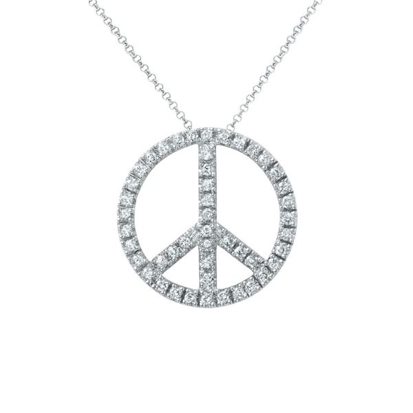 Natural 0.67 CTW Diamond Necklace 14K White Gold - REF-65F7M