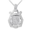 Image 1 : Natural 3.65 CTW Diamond & Princess Diamond Pendant 18K White Gold - REF-556W2H