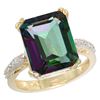 Image 1 : 5.52 CTW Mystic Topaz & Diamond Ring 14K Yellow Gold - REF-54F4N
