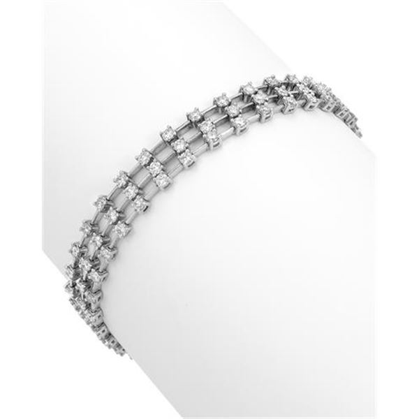 Natural 3.48 CTW Diamond & Bracelet 18K White Gold - REF-407N7Y