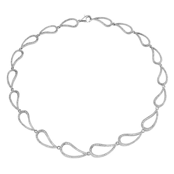 Natural 3.43 CTW Diamond Necklace 18K White Gold - REF-515T7X