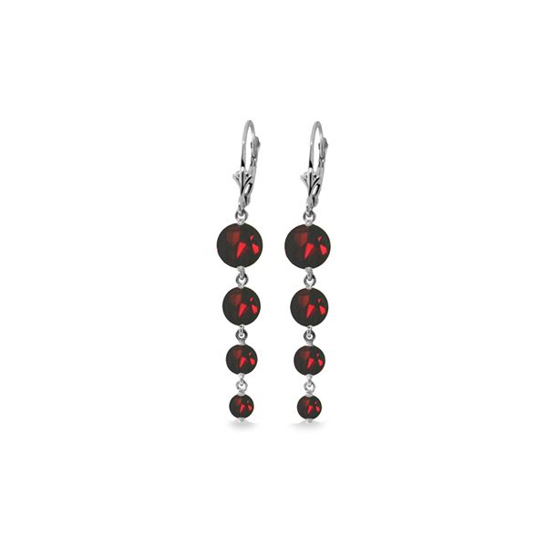 Genuine 7.8 ctw Garnet Earrings 14KT White Gold - REF-46Z3N