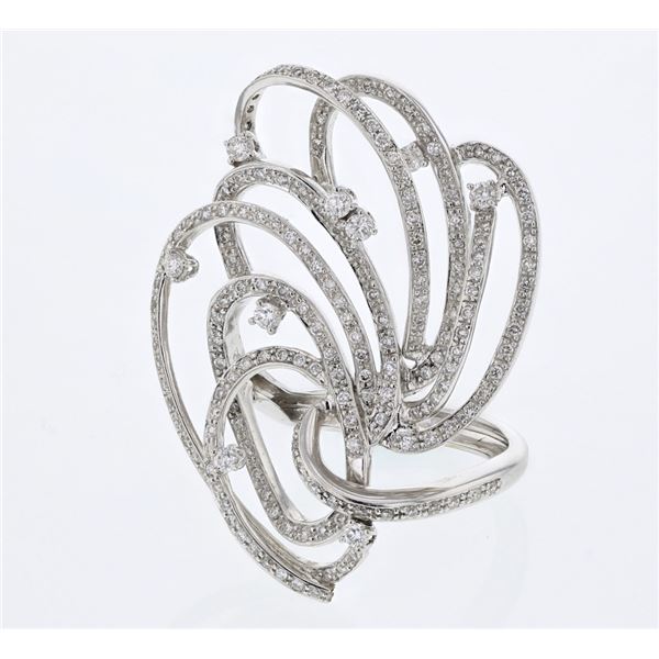 Natural 1.78 CTW Diamond Ring 18K White Gold - REF-314K3R