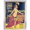 Image 1 : FRENCH BURLESQUE POSTER, mounted to board,