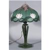 Image 1 : FOSTORIA TABLE LAMP, 14" reverse painted g