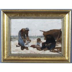 F.A. DELOBBE, 8"x10" oil on canvas, beach