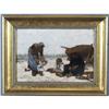 Image 1 : F.A. DELOBBE, 8"x10" oil on canvas, beach