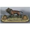 Image 1 : FRENCH BRONZE LION AND ONYX STANDISH with