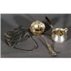 Image 1 : TRAY LOT OF SILVER, filligree purse, ladle