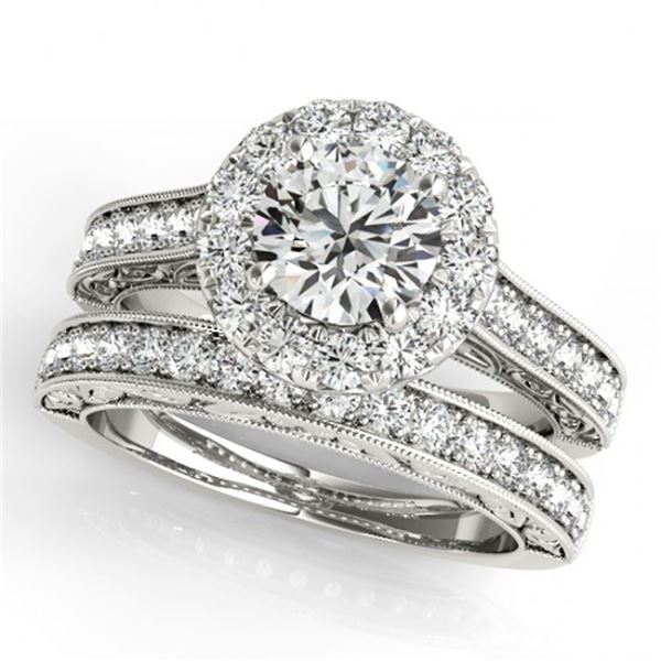 2.63 ctw Certified VS/SI Diamond 2pc Wedding Set Halo 14k White Gold - REF-537W4H