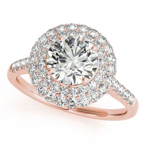 1.25 ctw Certified VS/SI Diamond Halo Ring 18k Rose Gold - REF-116H9R