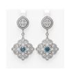 Image 1 : 6.48 ctw Intense Blue Diamond Earrings 18K White Gold - REF-595W3H