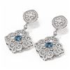 Image 3 : 6.48 ctw Intense Blue Diamond Earrings 18K White Gold - REF-595W3H
