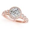 Image 1 : 1.5 ctw Certified VS/SI Diamond Halo Ring 18k Rose Gold - REF-299H6R