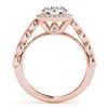 Image 2 : 1.5 ctw Certified VS/SI Diamond Halo Ring 18k Rose Gold - REF-299H6R