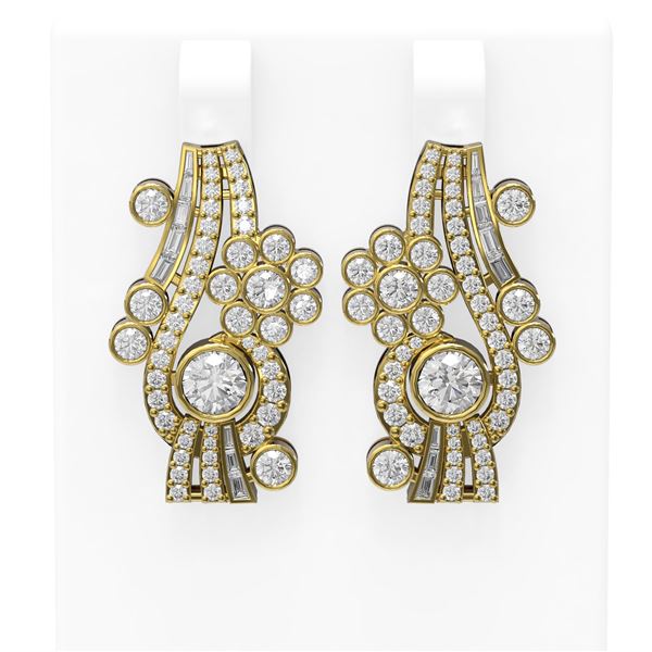 4.67 ctw Diamond Earrings 18K Yellow Gold - REF-475R5K