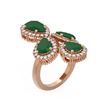 Image 1 : 9.57 ctw Emerald & Diamond Ring 18K Rose Gold - REF-272A8N