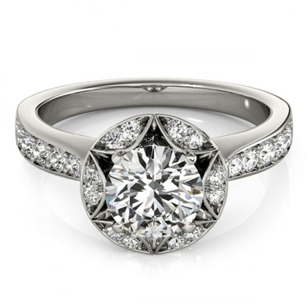1.5 ctw Certified VS/SI Diamond Halo Ring 18k White Gold - REF-320W5H