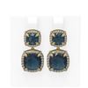 Image 1 : 17.03 ctw Topaz & Diamond Earrings 18K Yellow Gold - REF-178R2K