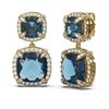 Image 2 : 17.03 ctw Topaz & Diamond Earrings 18K Yellow Gold - REF-178R2K