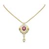 Image 1 : 5.6 ctw Ruby & Diamond Necklace 18K Yellow Gold - REF-343Y6X